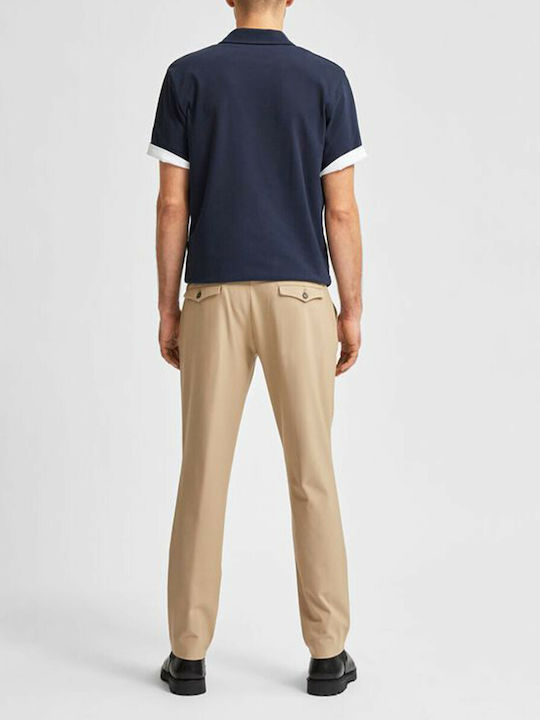 Selected Herrenhose Chino Elastisch in Slim Passform Beige