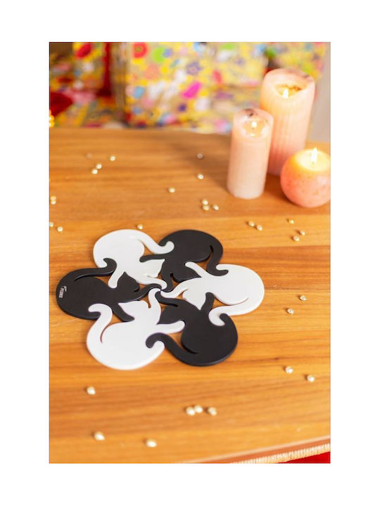 Pylones Coaster Plastic Black 9.5x11cm 6pcs