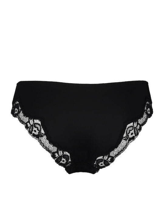 Secret Lace Damen Slip Schwarz