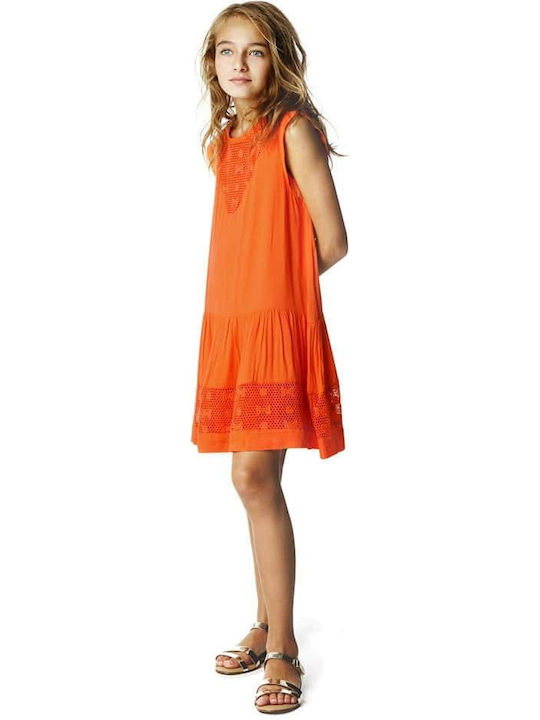 Catimini Kids Dress Sleeveless Orange