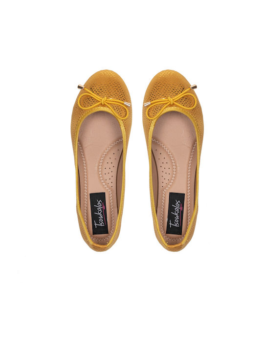 Damen Ballerinas in Gelb Farbe