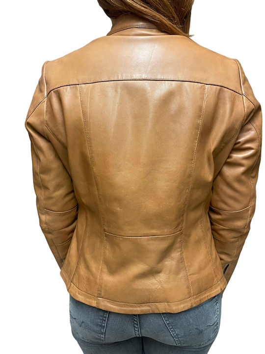 Damen Bikerjacke COGNAC-NEW