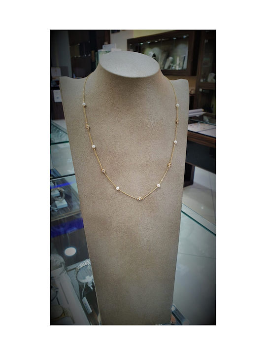 Papadopoulos Gold Necklace from Gold 14K with Pearls