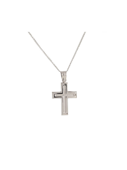 Papadopoulos Gold Men's White Gold Cross 14K