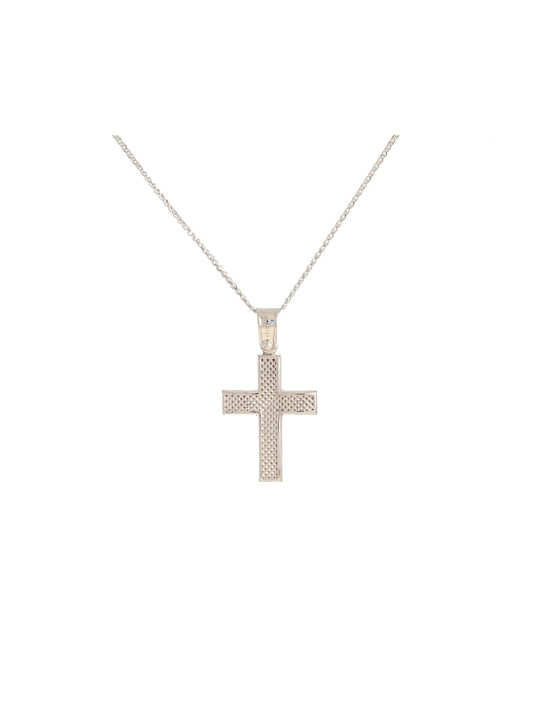 Papadopoulos Gold Men's White Gold Cross 14K with the Crucified