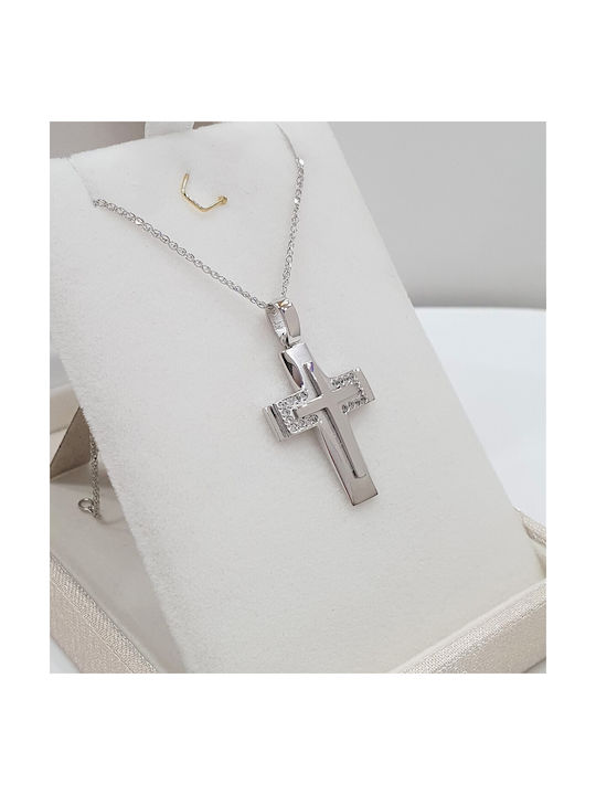 Papadopoulos Gold Women's White Gold Cross 14K