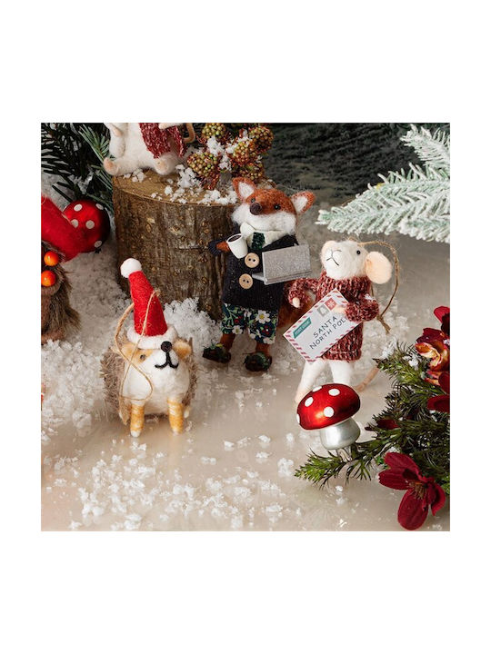 Sass & Belle Christmas Fox Ornament Multicolour 8x15.5cm