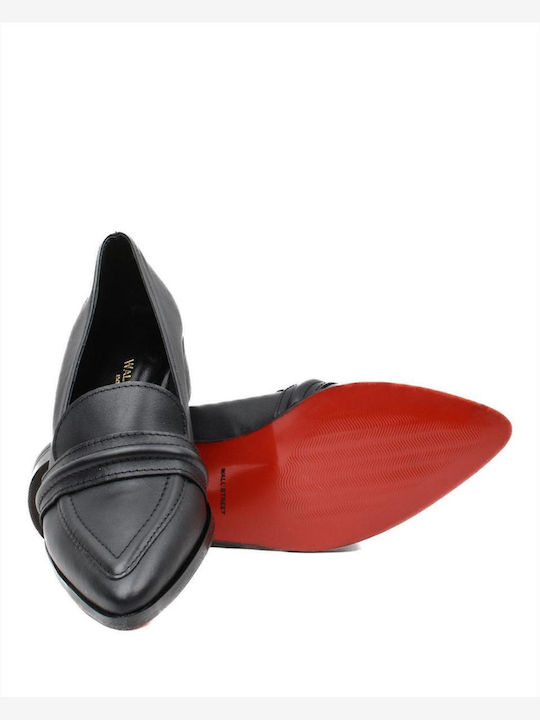 Leather Women's Loafers in Black Color