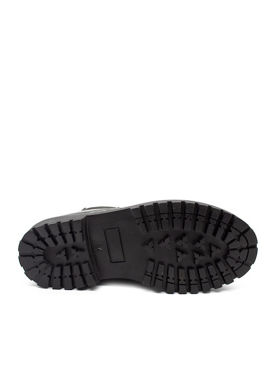 Anatomical Leather Kids Boots with Zipper Black