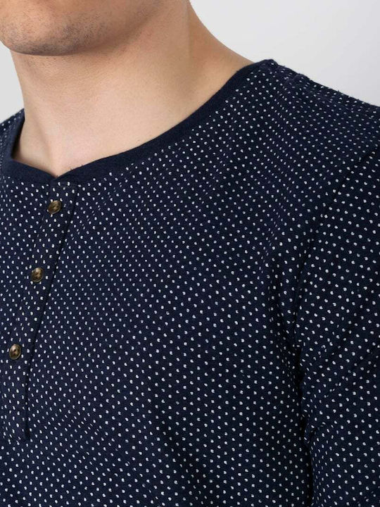 Scotch & Soda Men's Long Sleeve Blouse with Buttons Blue