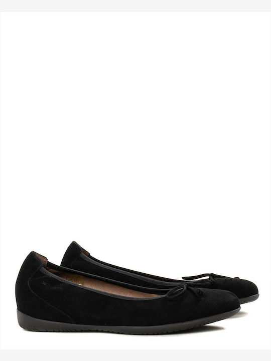 Wonders Suede Ballerinas Black