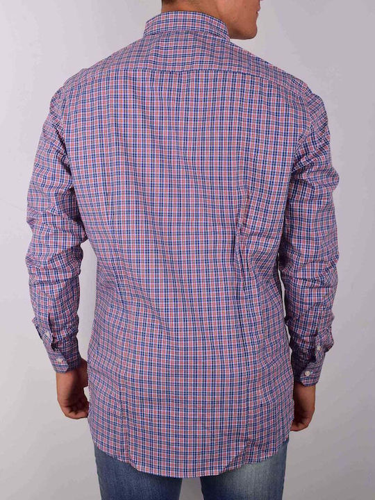 Barbour Men's Shirt Long Sleeve Cotton Checked Purple