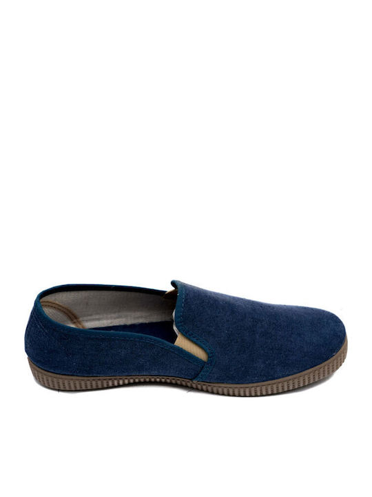 Stoff Herren Slip-Ons Blau
