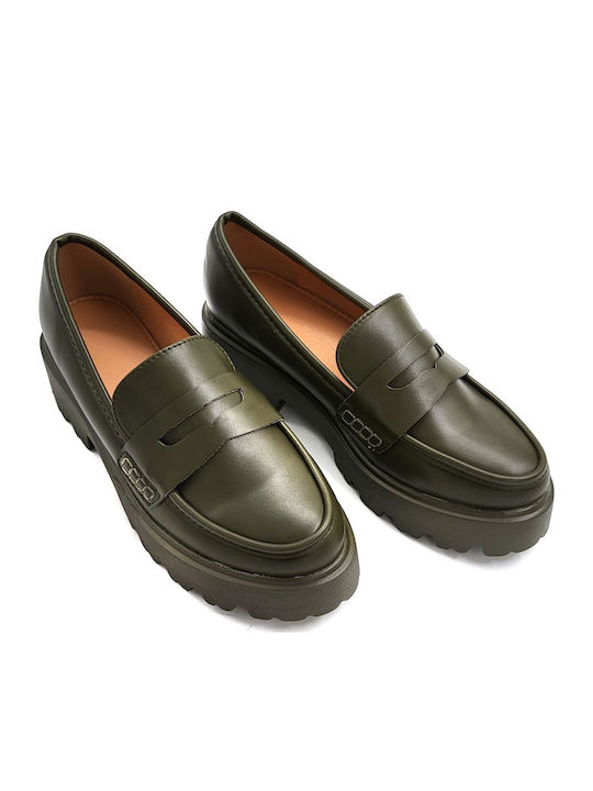 Women's Moccasins in Green Color