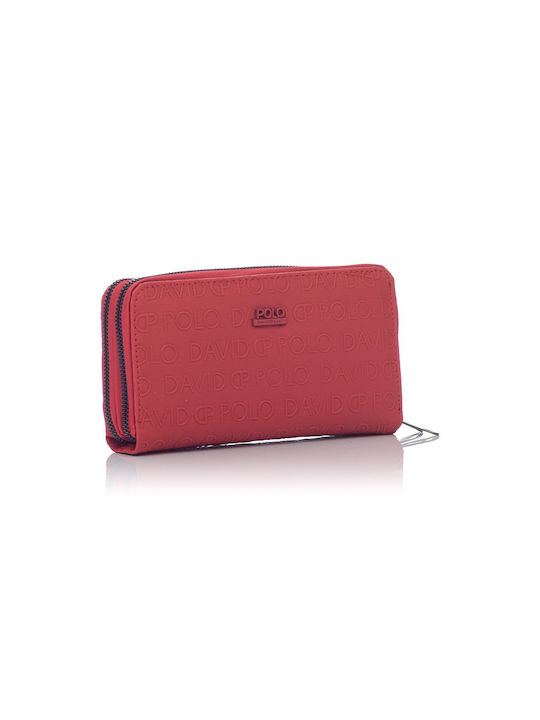 David Polo Large Women's Wallet Cards Red