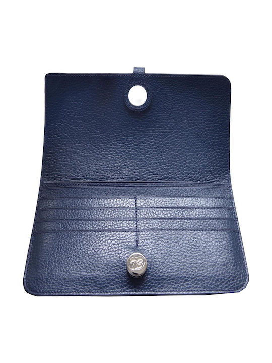 Dermatina 100 Large Leather Women's Wallet Blue