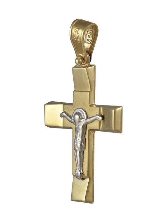 Herren Gold Kreuz 14K mit dem Gekreuzigten