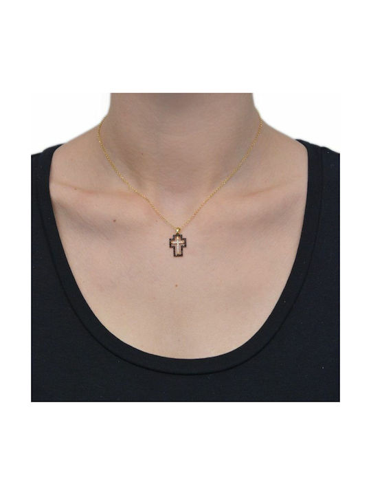 Amor Amor Cross from Gold Plated Silver with Chain