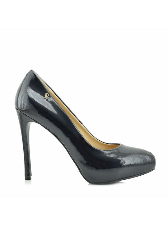 Goveci Leder Pumps mit hohem Absatz Blau