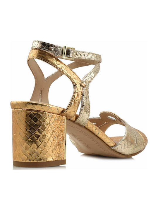 Leder Sandalen Gold