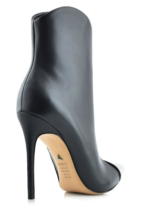 Leder Stiefeletten Damen Schwarz
