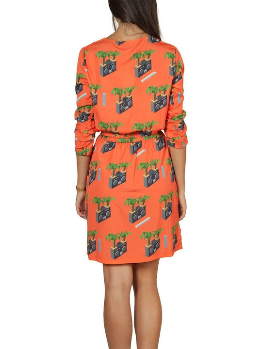 Sommer Mini Kleid Wickel Orange