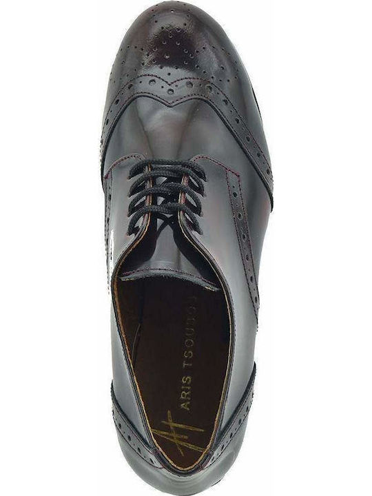 Women's Leather Oxford Shoes Burgundy