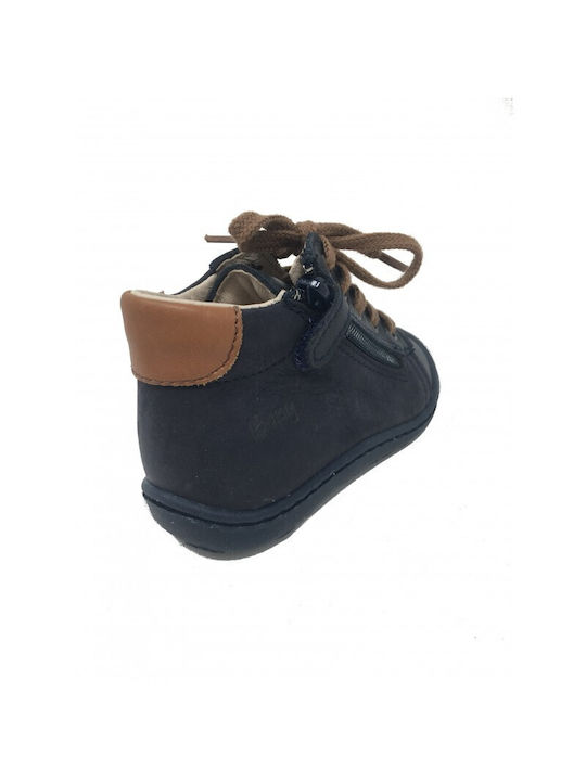 Bopy Kids Leather Boots with Lace Blue