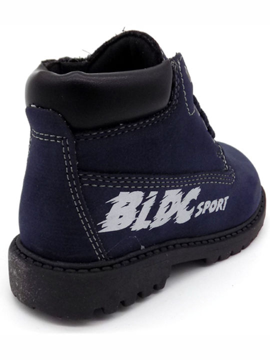 Lederne Kinderstiefeletten mit Reißverschluss Blau