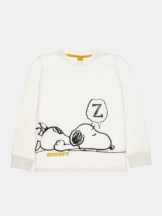 Alouette Kinder Schlafanzug Winterlich Ecru Snoopy