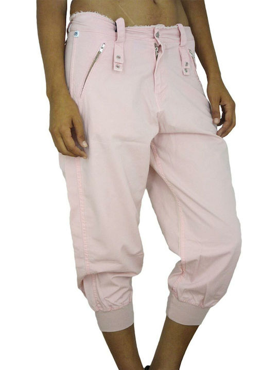 Indian Rose Women's Cotton Capri Trousers Pink