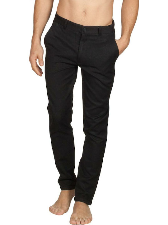 Pantaloni Elastic cu Croială Slim Negru