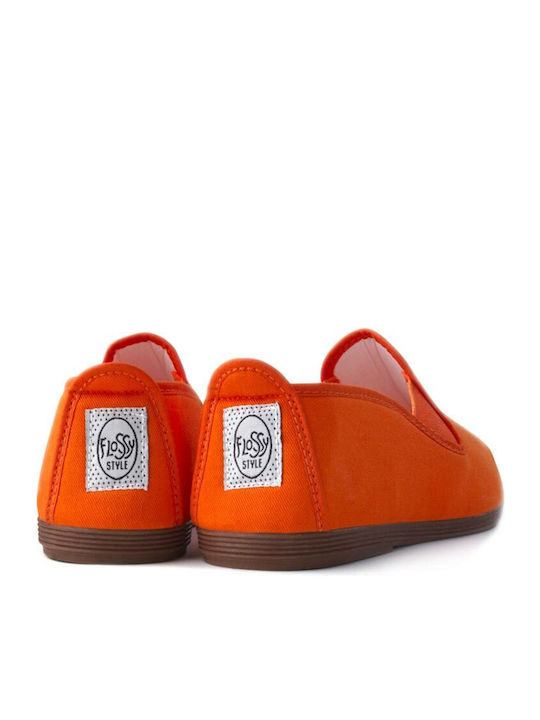Flossy Stoff Damen Espadrilles in Orange Farbe
