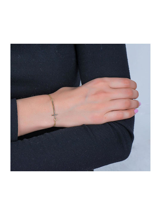 Kiriakos Gofas Bracelet with Cross design made of Gold 14K