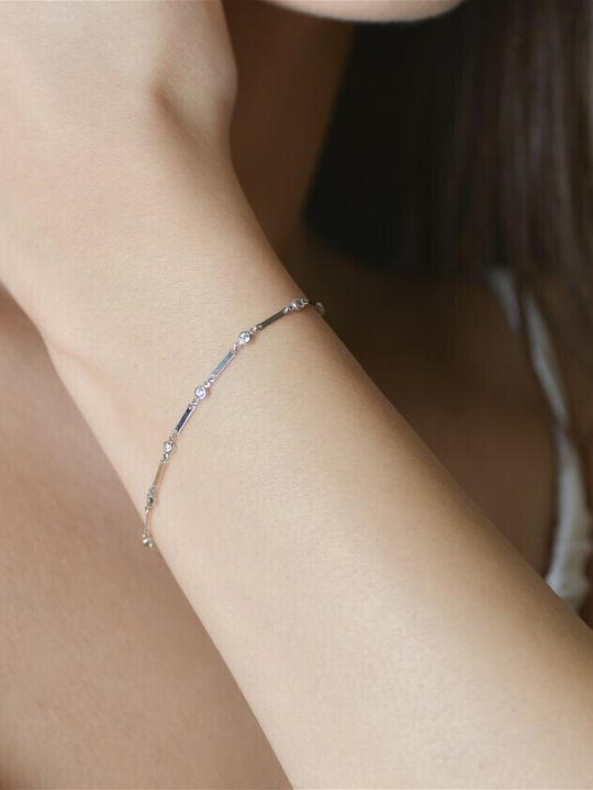 Bracelet made of White Gold 14K with Zircon