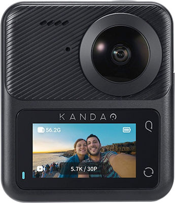 Kandao QooCam 3 Travel Kit Action Camera 5K Λήψης 360° με WiFi Μαύρη με Οθόνη 1.9"