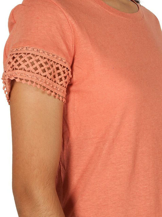 Artlove Women's Summer Blouse Linen Short Sleeve Terracotta
