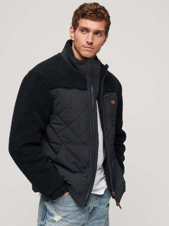 Superdry D3 Ovin Sherpa Geacă pentru bărbați Puffer Navy Blue