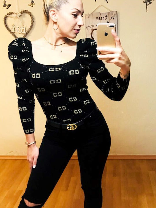 Woman's Fashion Women's Blouse Long Sleeve Black