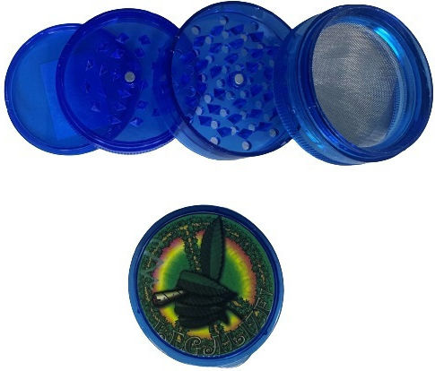 Τριφτησ-grinder Πλαστικος 55 Χ 50mm 4 Θεσεων Διαφορα Σχεδια Μπλε