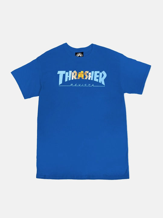 Thrasher Ανδρικό T-shirt Κοντομάνικο Royal Blue