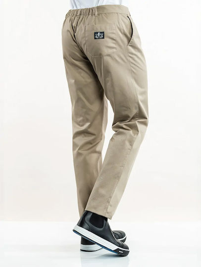 Chaud Devant Kochhose Beige mit Gummizug in der Taille
