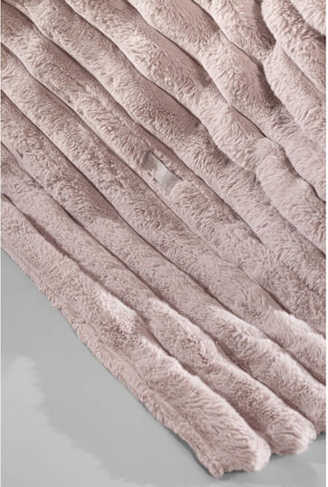 Guy Laroche St.moritz Κουβέρτα Γούνινη King Size 260x240εκ. Old Pink