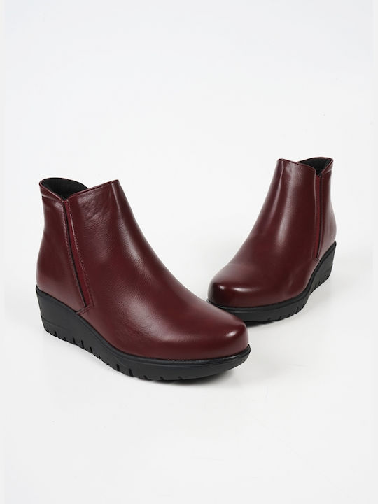Women's Ankle Boots Platform Burgundy