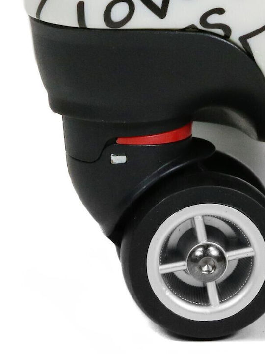 WORLDLINE Детски Куфар За Пътуване Кабинен Твърд Бял С 4 Колела Височина 54см