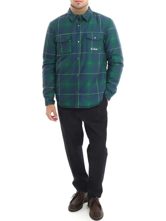 Дълъг Ръкав Overshirt Каре Зелен