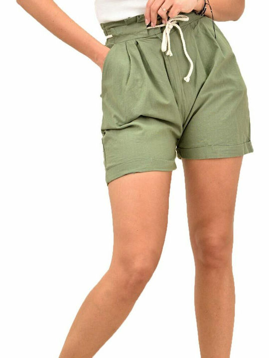 Potre Women's High-waisted Shorts Khaki