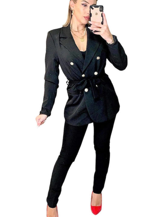 Dama Tesatura Pantaloni Black