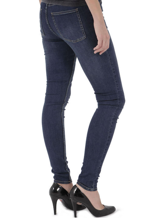 Ψηλόμεσο Γυναικείο Jean Παντελόνι σε Skinny Εφαρμογή Dark Blue