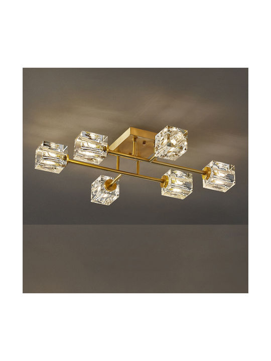 Globobox Metallic Ceiling Mount Light with Socket G9 in Gold color 58pcs